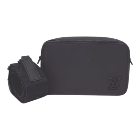 BLACK GRAINED CALF LEATHER APLHA WEARABLE WALLET