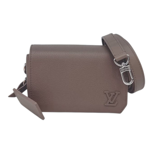 GREY TONED GRAINED COWHIDE LEATHER AEROGRAM FASTLINE WEARABLE WALLET