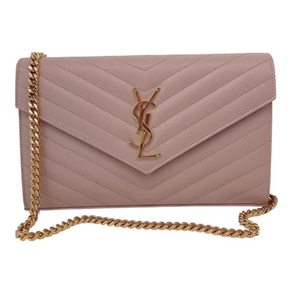 PALE PINK MONOGRAM GRAIN DE POUDRE CLASSIC CASSANDRE WALLET ON CHAIN