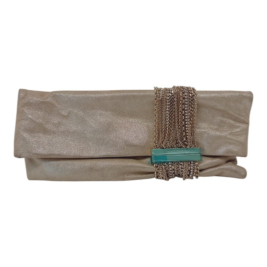 GOLD GLITTER SUEDE CHANDRA CLUTCH