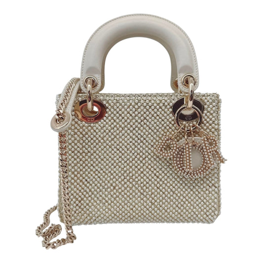 IVORY FAUX PEARL MINI LADY DIOR BAG