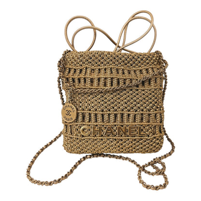 GOLD METALLIC CALFSKIN MACRAME MINI CHANEL 22