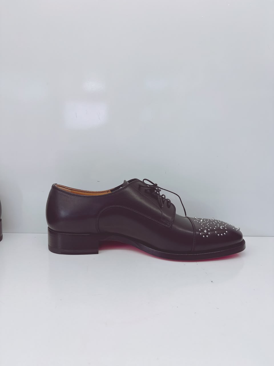 BLACK MALTESE STUDDED LEATHER DERBY SHOES 42