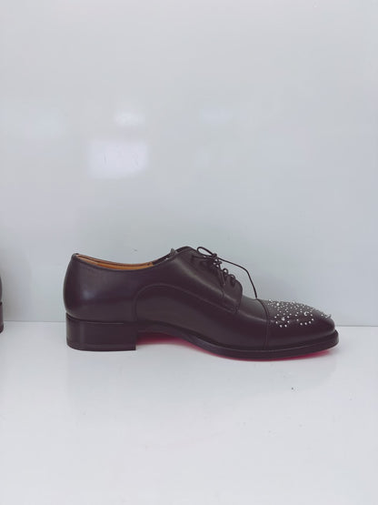 BLACK MALTESE STUDDED LEATHER DERBY SHOES 42