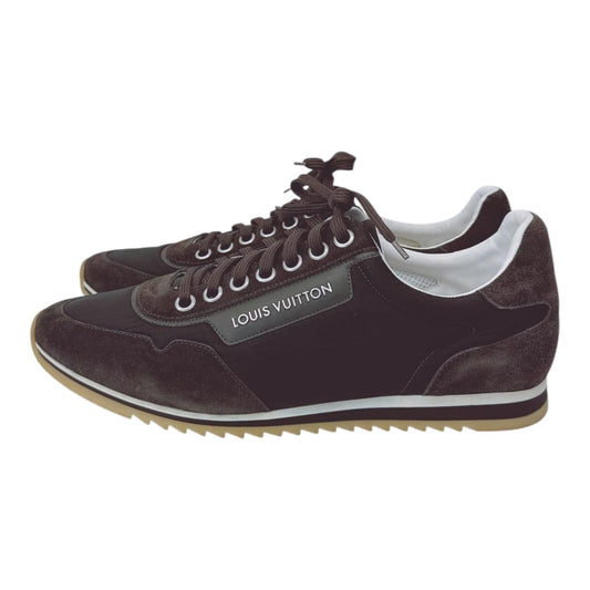 DARK GREEN SUEDE LEATHER AND NYLON TRAINERS LOW TOP SNEAKERS 10