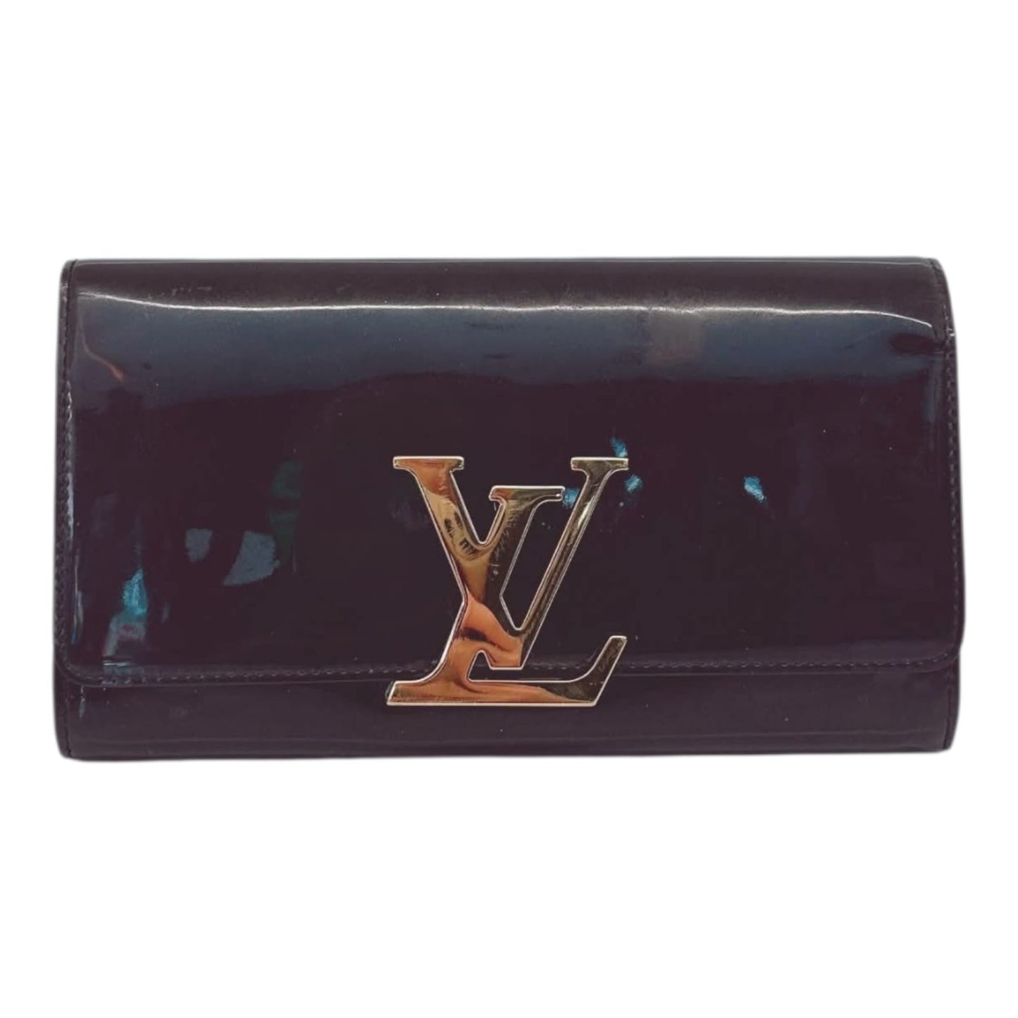 BLACK VERNIS LOUISE CLUTCH