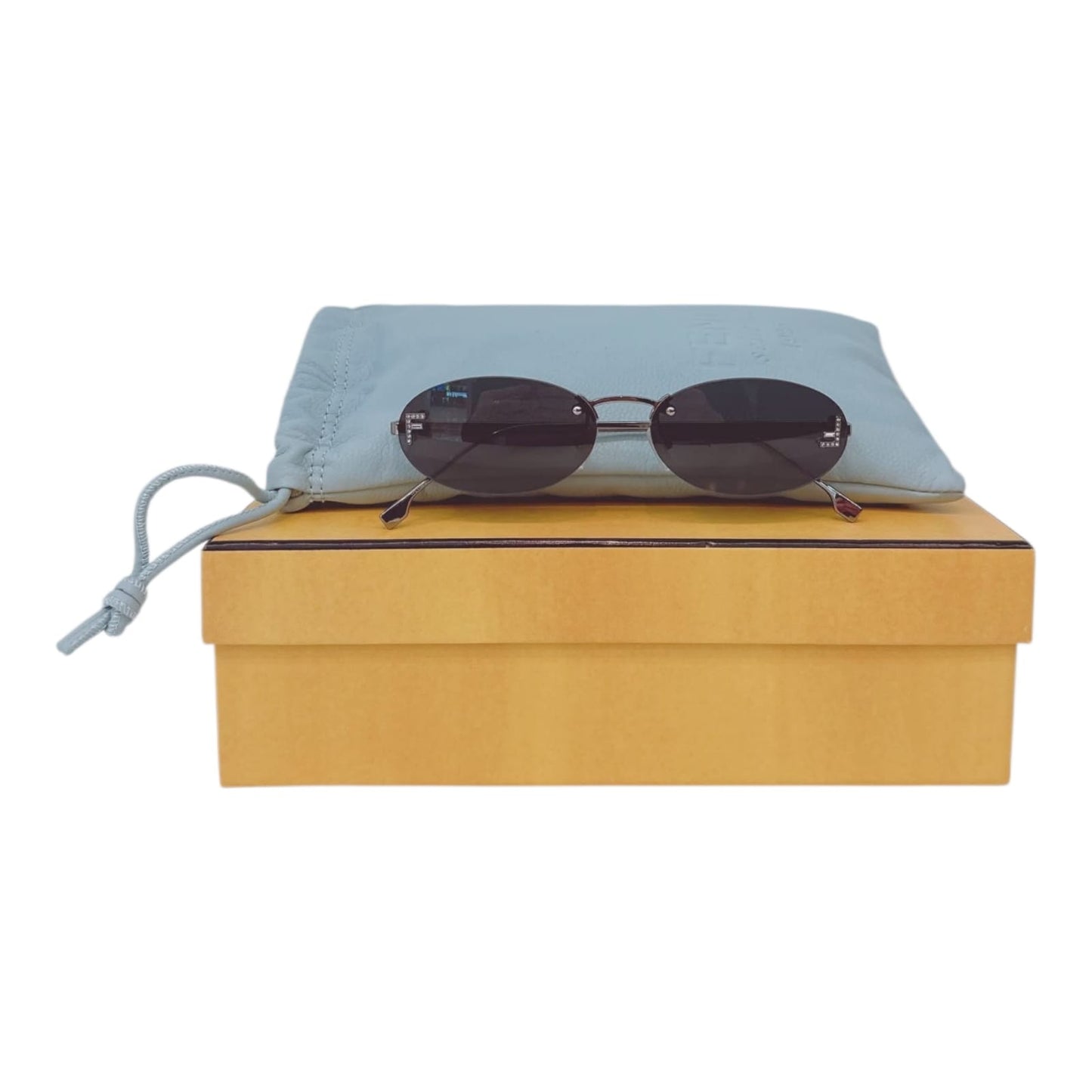 FIRST CRYSTAL BLACK OVAL SUNGLASSES