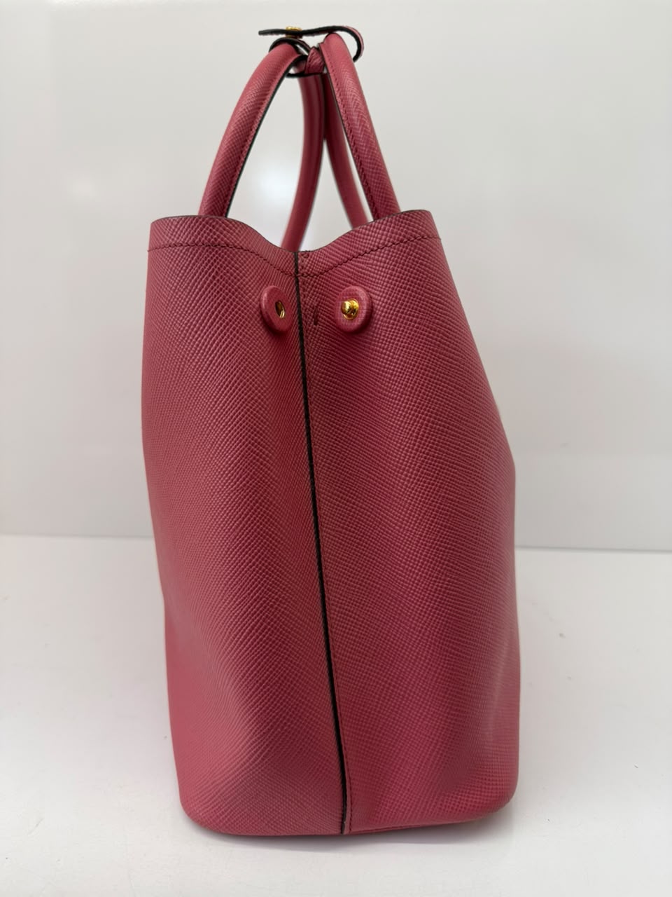 PINK SAFFIANO CUIR LEATHER DOUBLE HANDLE MEDIUM TOTE