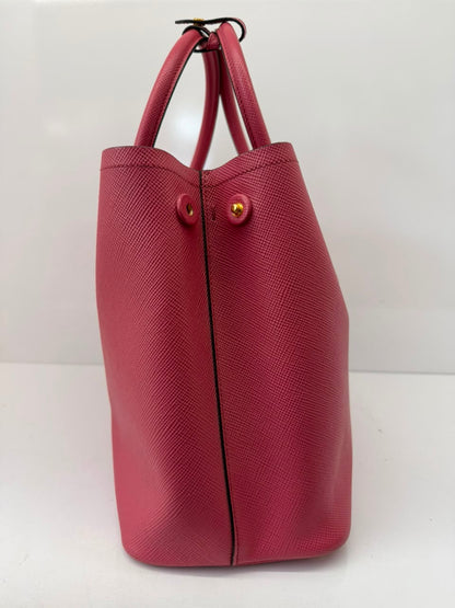 PINK SAFFIANO CUIR LEATHER DOUBLE HANDLE MEDIUM TOTE