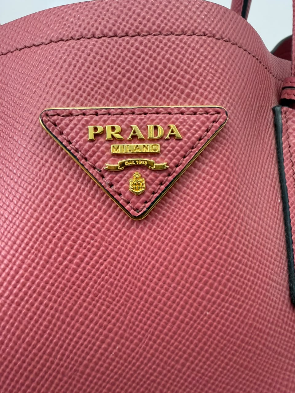 PINK SAFFIANO CUIR LEATHER DOUBLE HANDLE MEDIUM TOTE