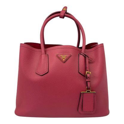 PINK SAFFIANO CUIR LEATHER DOUBLE HANDLE MEDIUM TOTE