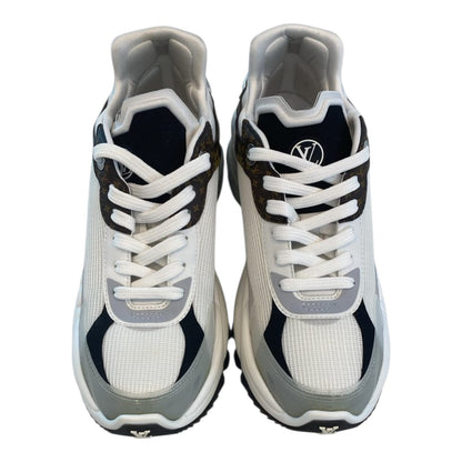 WHITE MONOGRAM CALFSKIN RUN 55 SNEAKERS 38