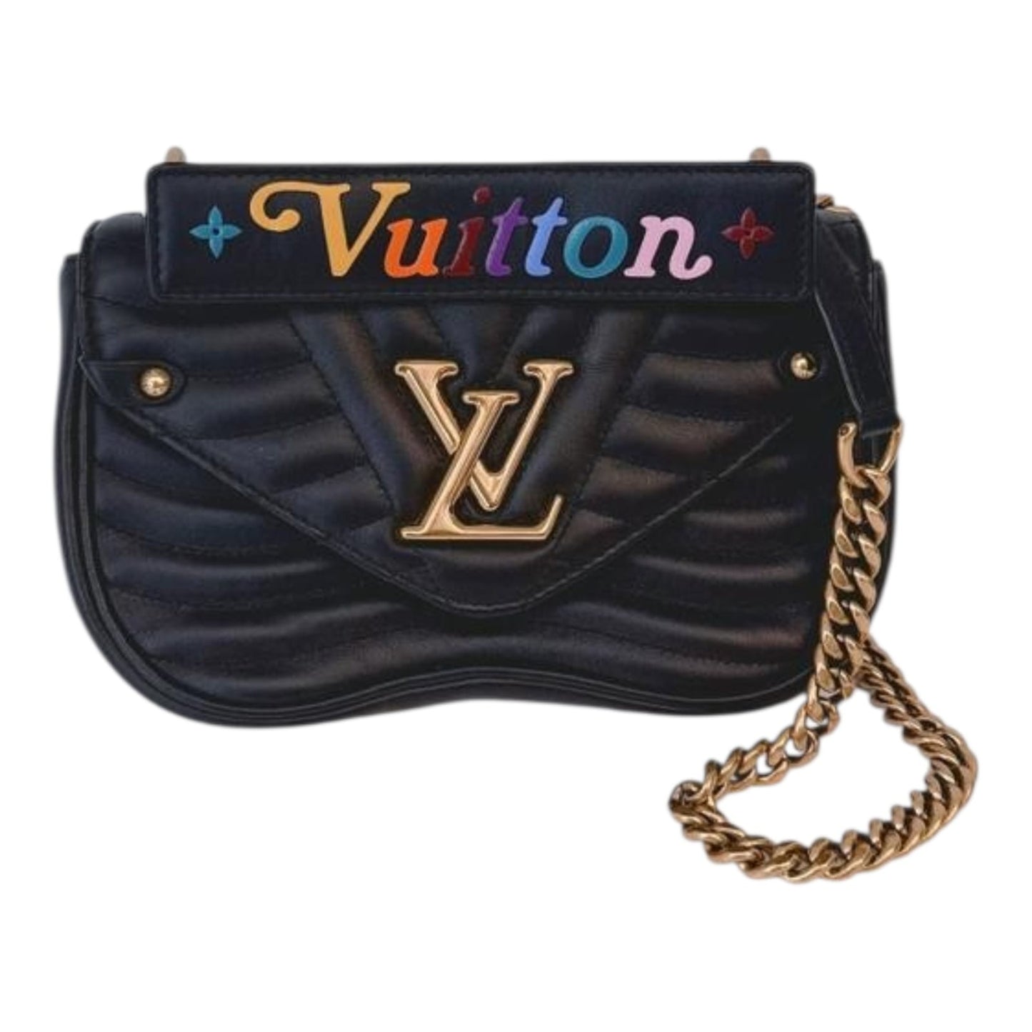 BLACK LEATHER NEW WAVE CHAIN PM BAG