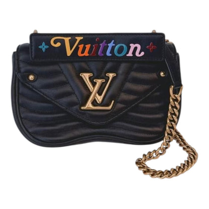 BLACK LEATHER NEW WAVE CHAIN PM BAG