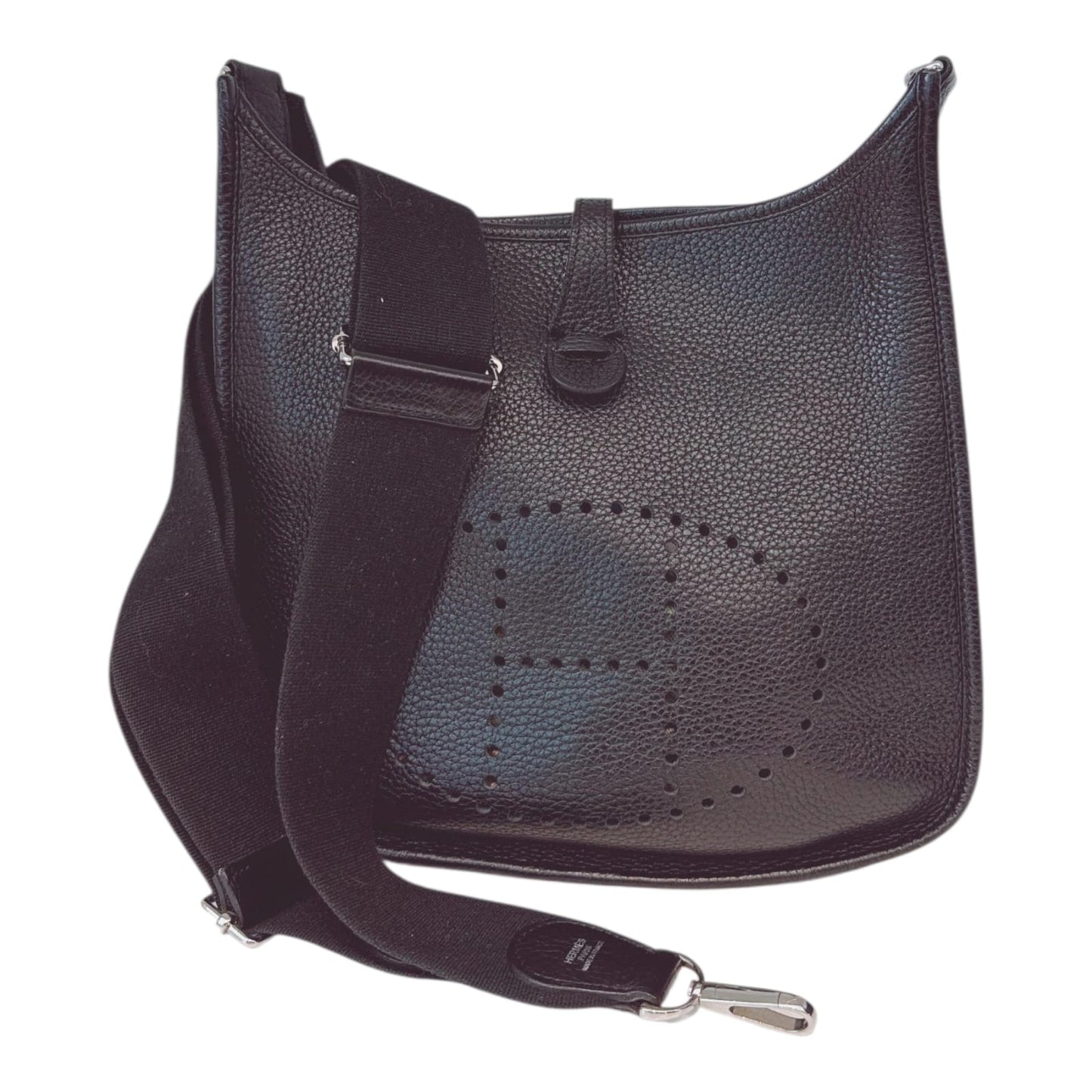 BLACK EVELYNE PM TAURILLON CLEMENCE LEATHER SHOULDER BAG