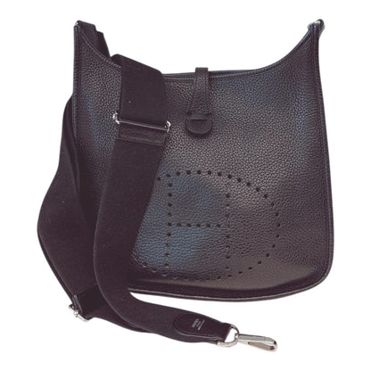 BLACK EVELYNE PM TAURILLON CLEMENCE LEATHER SHOULDER BAG