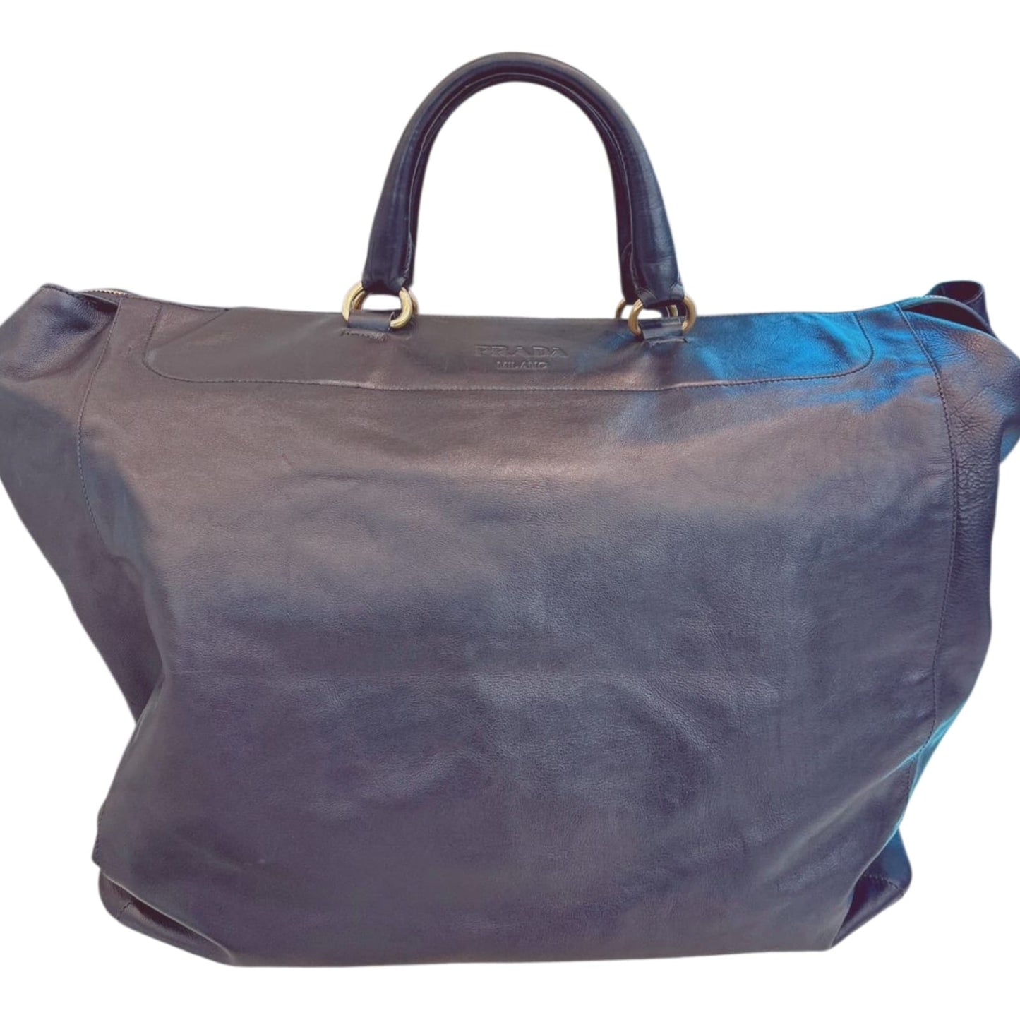 BLACK SOFT LEATHER EXTRA EXTRA LARGE TRAVEL BAG