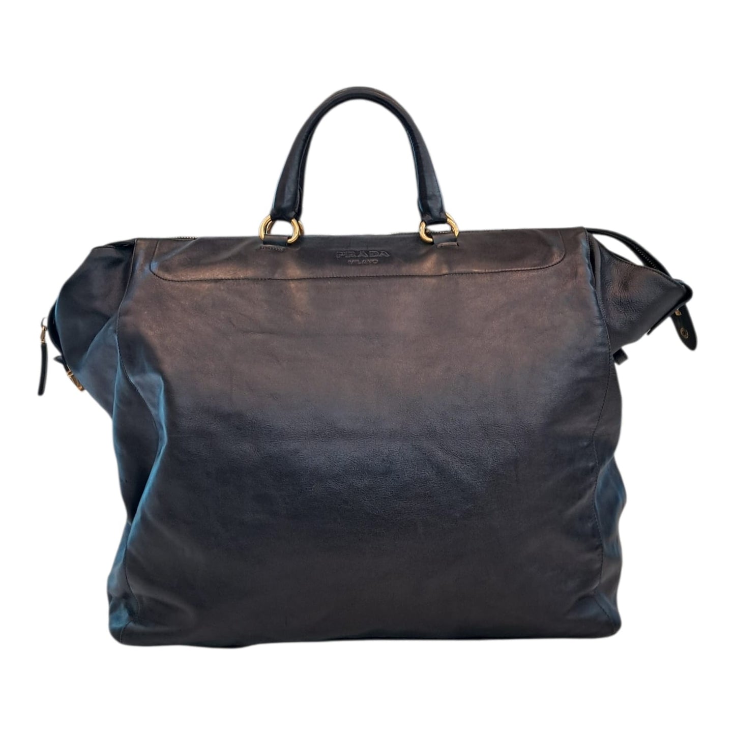 BLACK SOFT LEATHER EXTRA EXTRA LARGE TRAVEL BAG