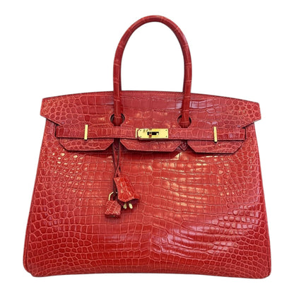 BOUGAINVILLIER POROSUS CROCODILE BIRKIN 35 GOLD HARDWARE