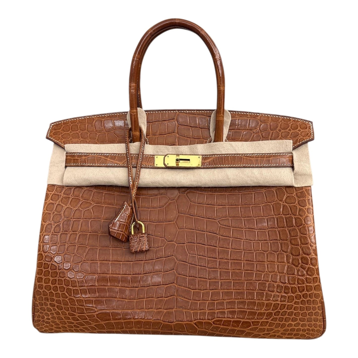 FAUVE MATTE POROSUS CROCODILE BIRKIN 35 GOLD HARDWARE