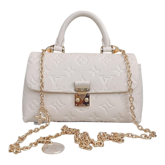 CREAM MONOGRAM EMPREINTE LEATHER NANO MADELEINE BAG