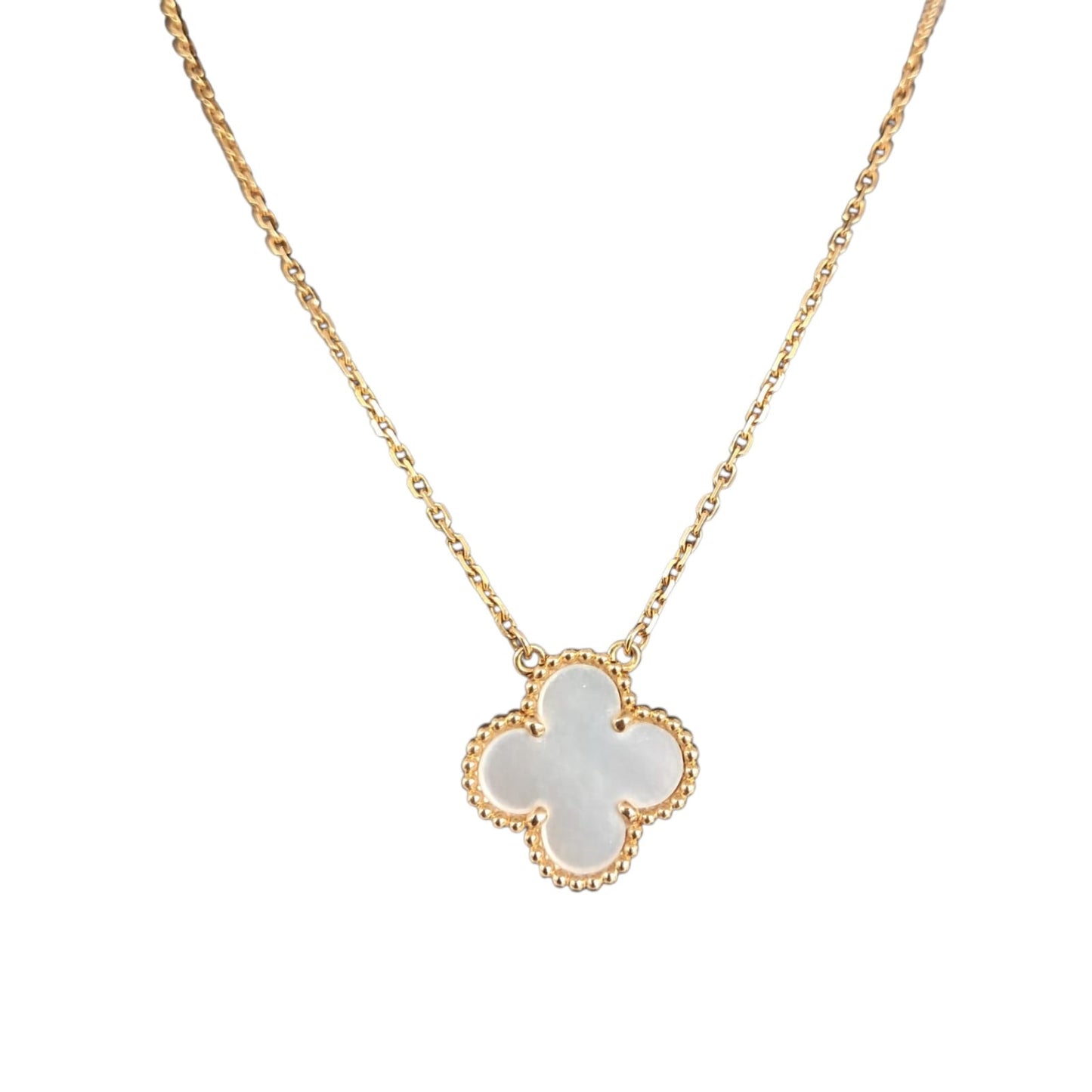 18K YELLOW GOLD MOTHER OF PEARL VINTAGE ALHAMBRA PENDANT