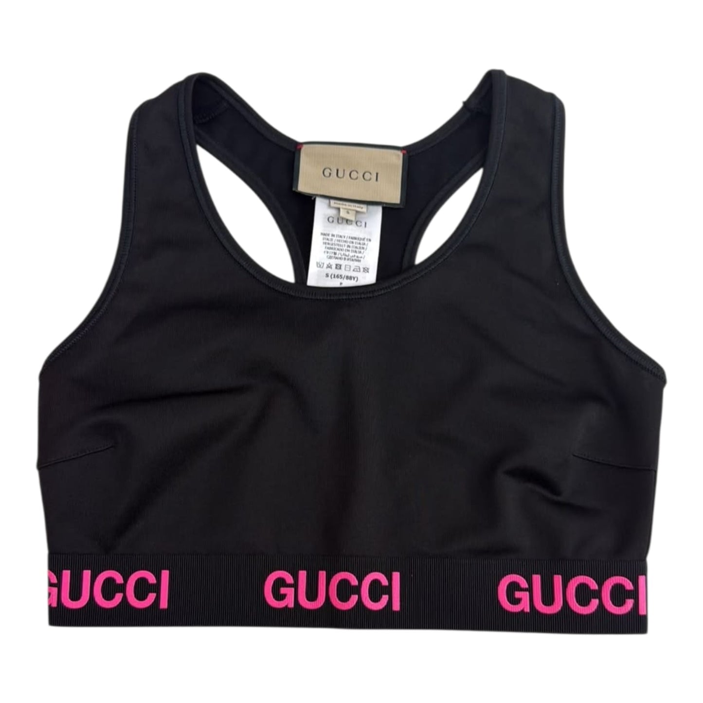 BLACK PINK LOGO JACQUARD CROP TOP S