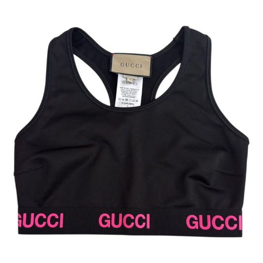 BLACK PINK LOGO JACQUARD CROP TOP S