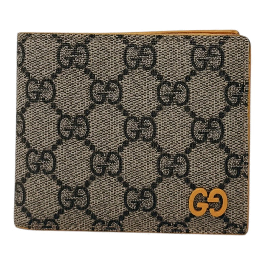 BEIGE YELLOW GG SUPREME CANVAS BIFOLD WALLET