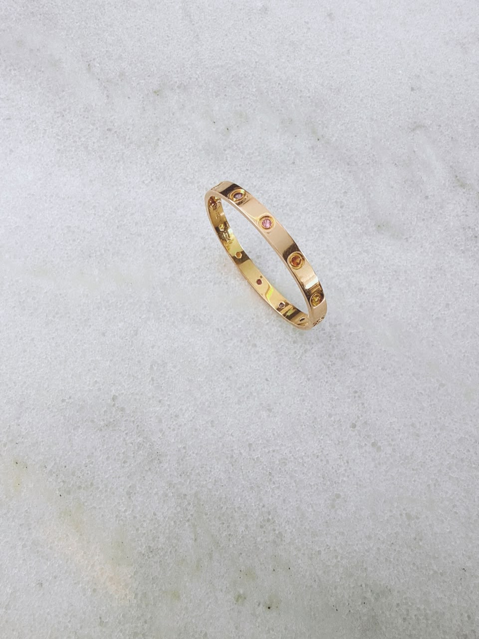 18K ROSE GOLD MULTI GEMSTONE LOVE BRACELET 16