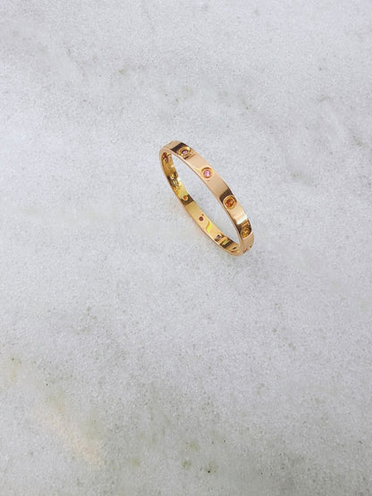 18K ROSE GOLD MULTI GEMSTONE LOVE BRACELET 16