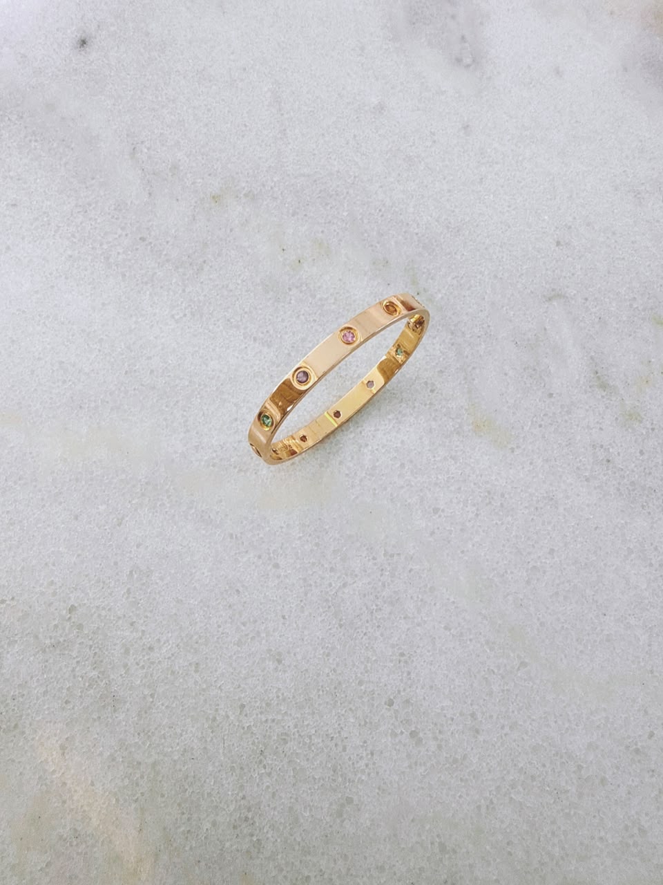 18K ROSE GOLD MULTI GEMSTONE LOVE BRACELET 16
