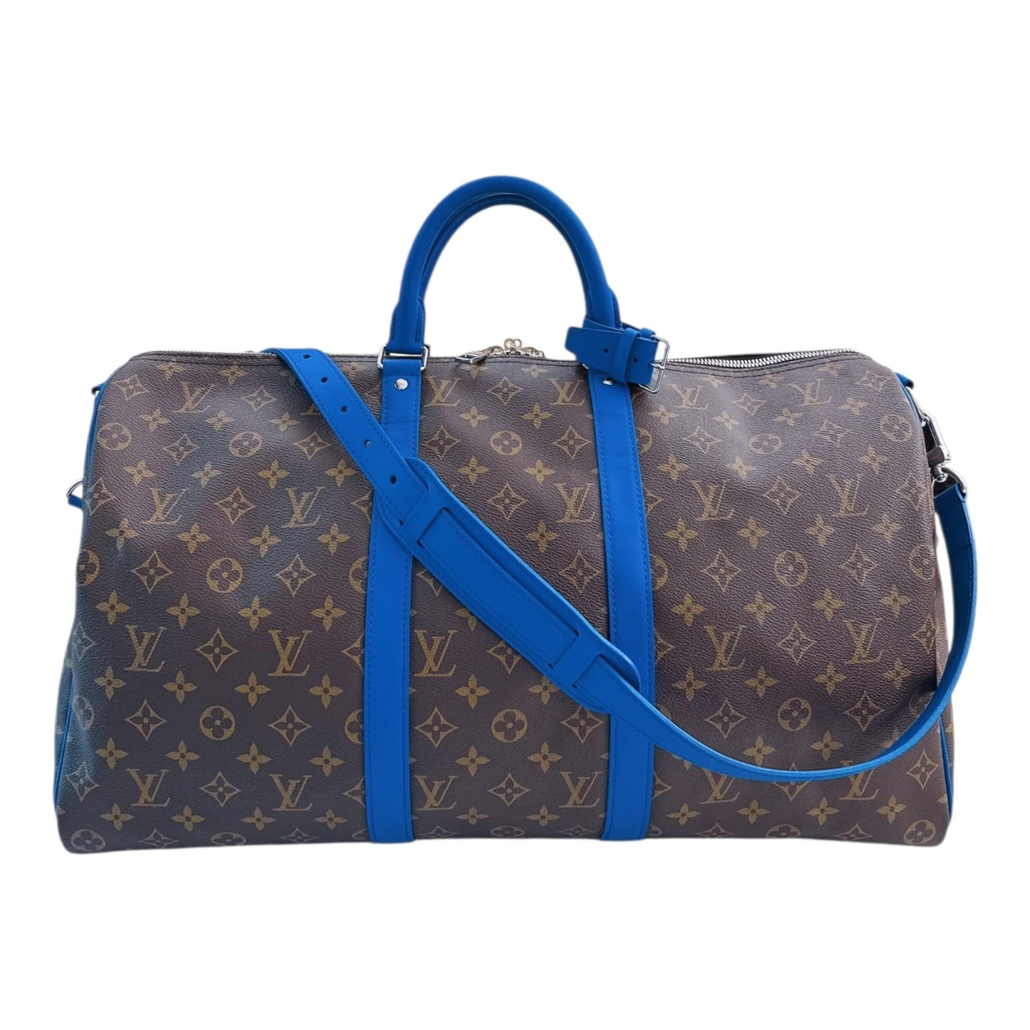 BLUE MONOGRAM MACASSAR KEEPALL BANDOULIERE 50