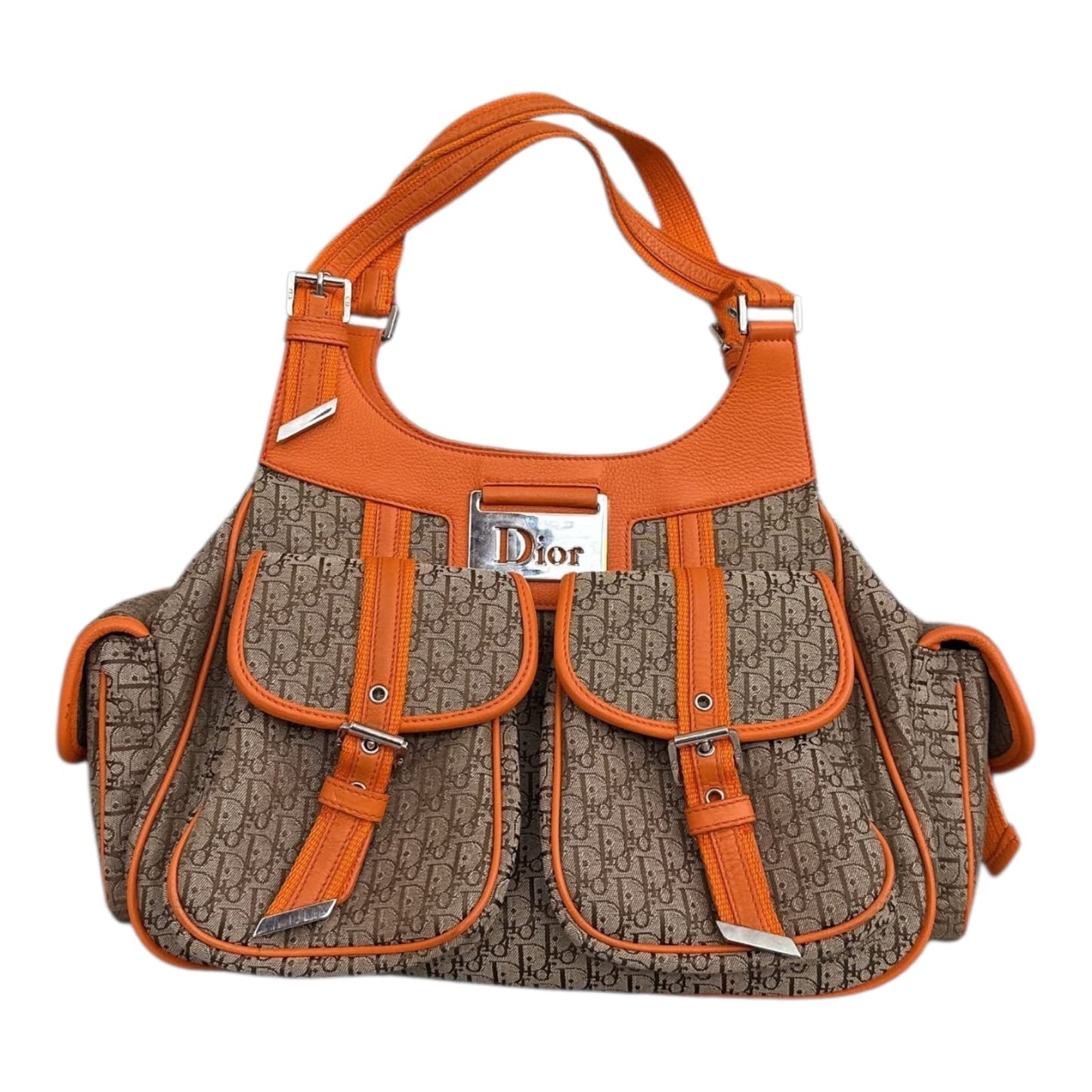 BEIGE ORANGE DIORISSIMO STREET CHIC CARGO VINTAGE HOBO BAG