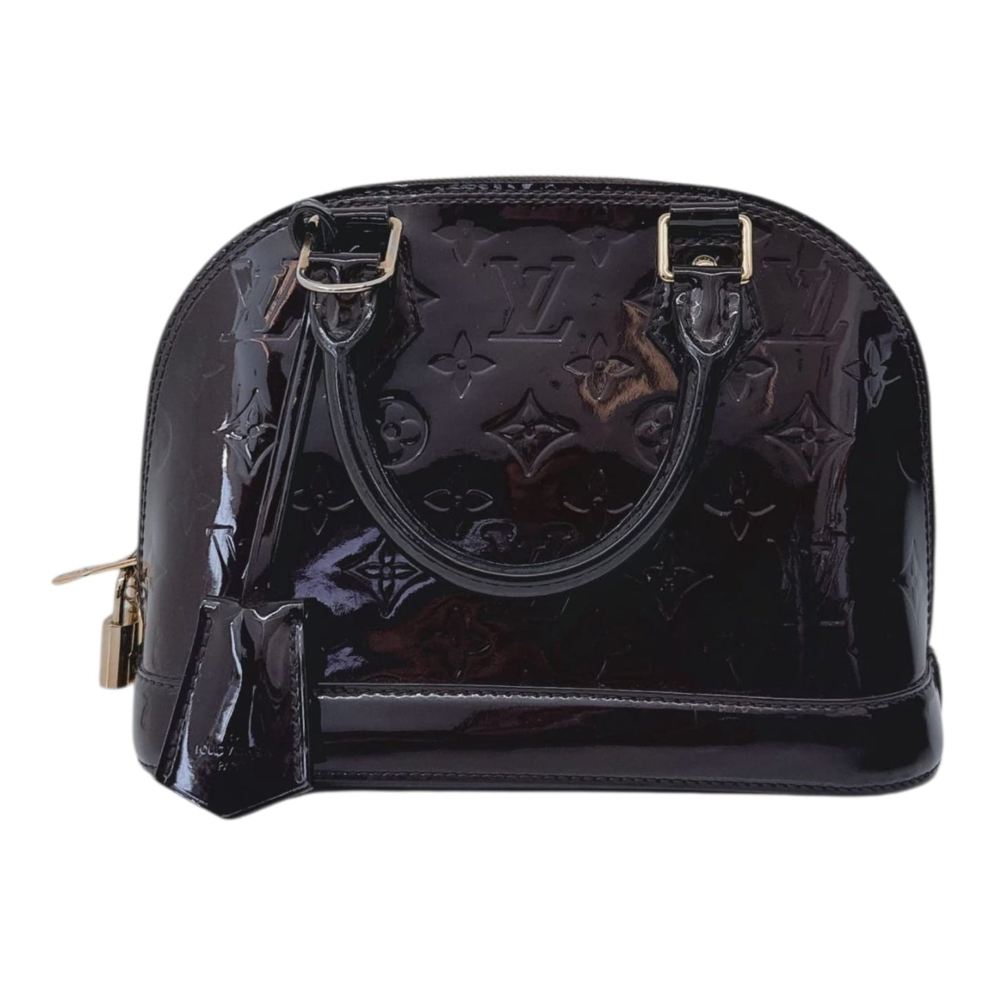 AMARANTE MONOGRAM VERNIS ALMA BB BAG