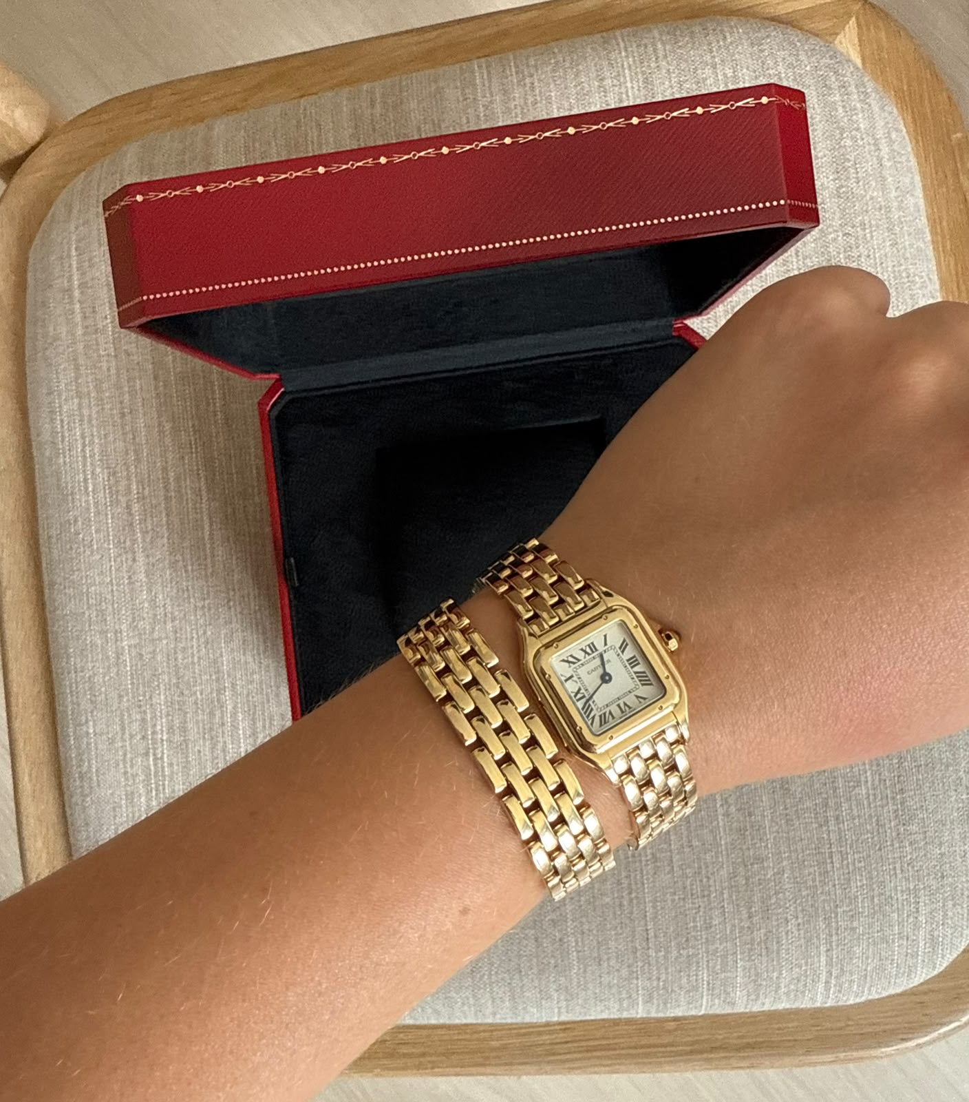 18K YELLOW GOLD DOUBLE LOOP PANTHERE DE CARTIER WATCH, SMALL MODEL