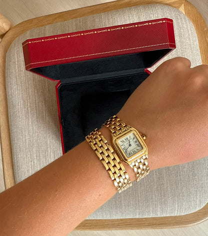 18K YELLOW GOLD DOUBLE LOOP PANTHERE DE CARTIER WATCH, SMALL MODEL