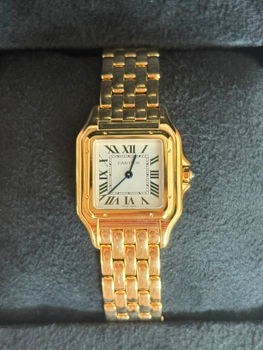 18K YELLOW GOLD PANTHERE DE CARTIER WATCH, MEDIUM MODEL
