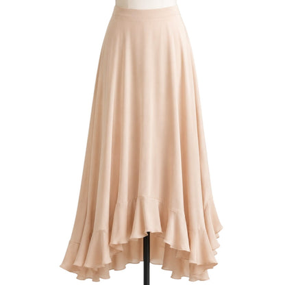 NUDE ELEGANT DROPPED FLOUNCE HEM SKIRT 38