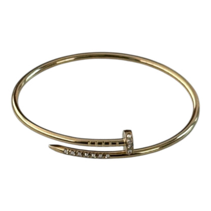 18K YELLOW GOLD JUST UN CLOU BRACELET, SMALL MODEL REVERSE-SET DIAMONDS 16