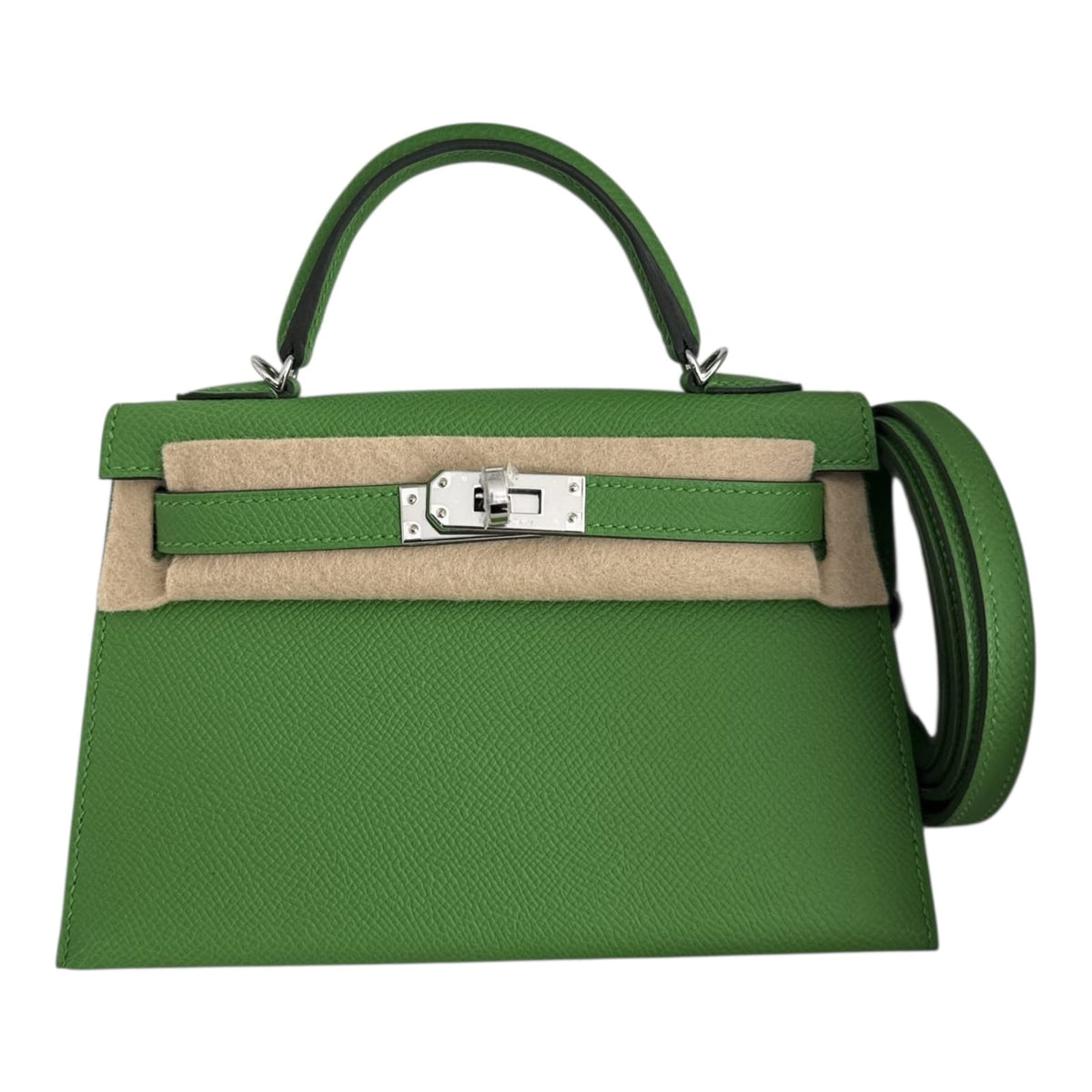 VERT YUCCA MINI KELLY 20 EPSOM LEATHER PALLADIUM HARDWARE