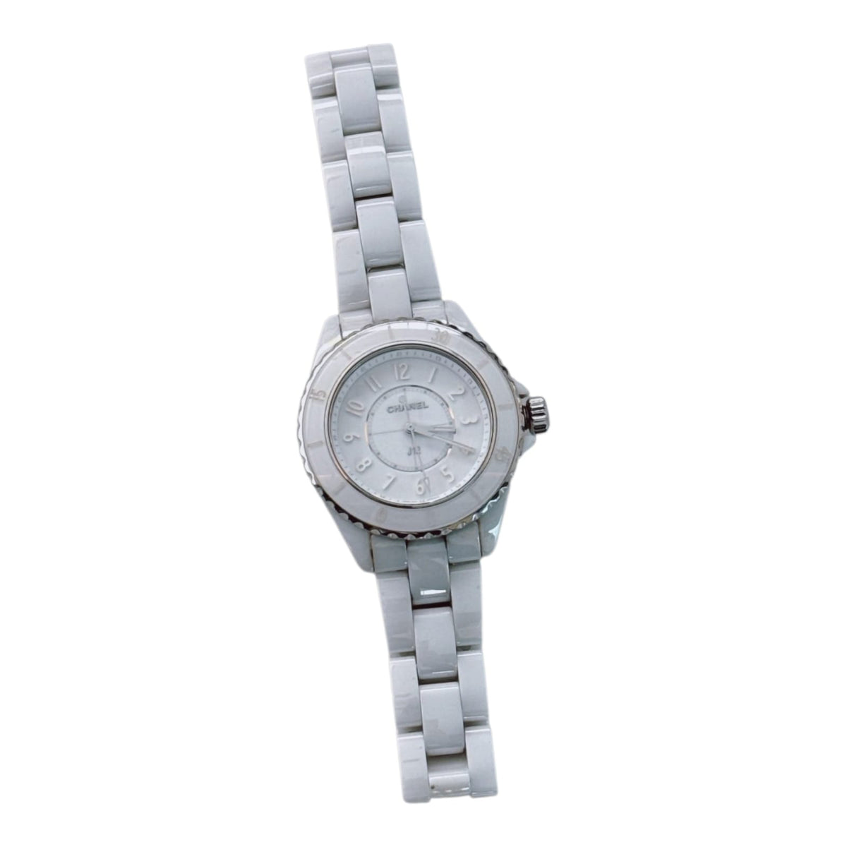 WHITE CERAMIC AND STEEL J12 WATCH 33MM