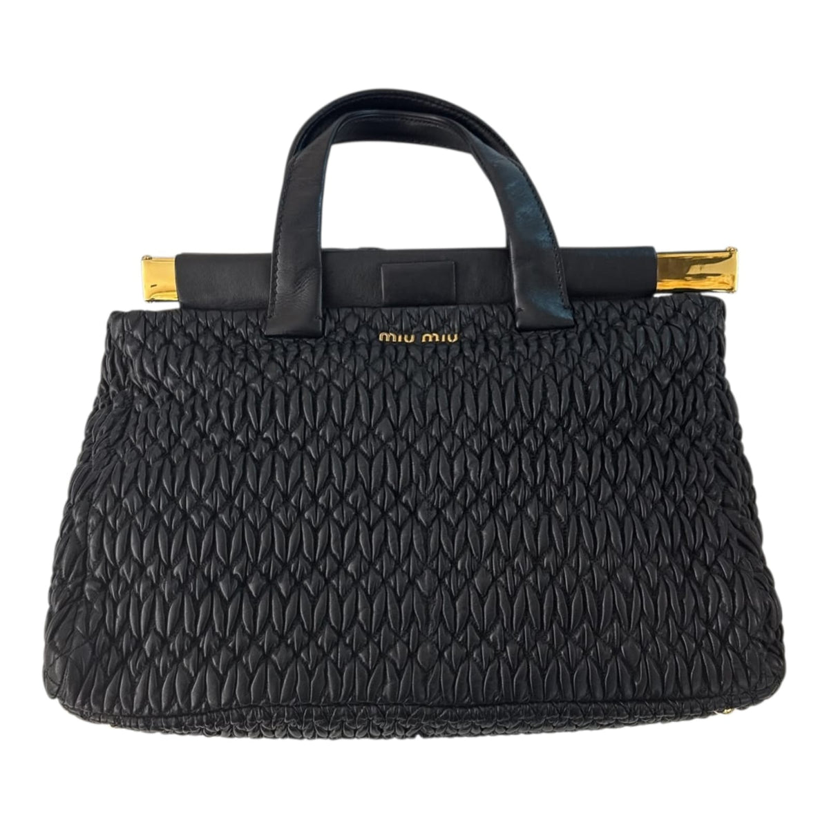 BLACK MATELASSE TOTE BAG