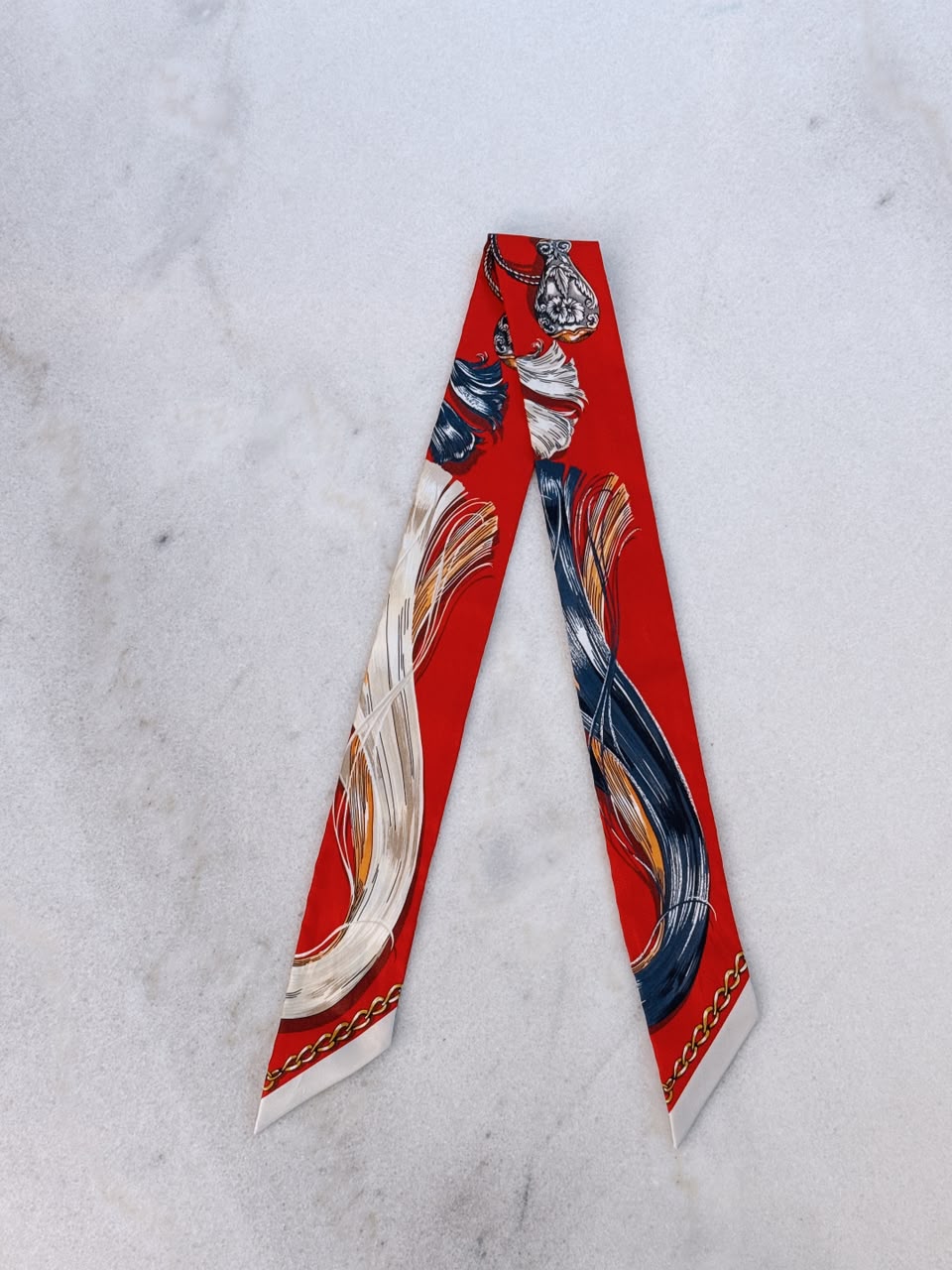 RED CAVALCADES TWILLY SILK SCARF