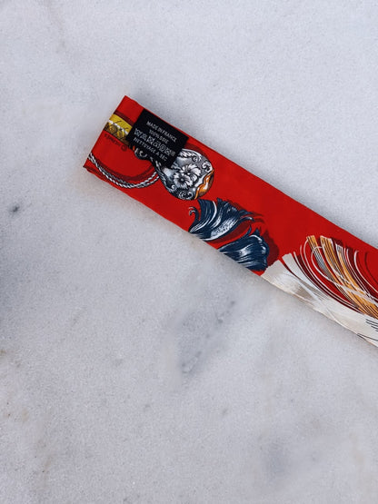 RED CAVALCADES TWILLY SILK SCARF