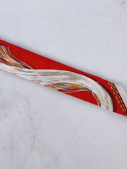 RED CAVALCADES TWILLY SILK SCARF