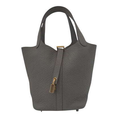 GRIS MEYER PICOTIN 18 CLEMENCE LEATHER GOLD HARDWARE