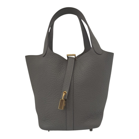 GRIS MEYER PICOTIN 18 CLEMENCE LEATHER GOLD HARDWARE