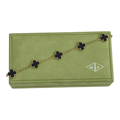 ONYX 5 MOTIF 18K YELLOW GOLD VINTAGE ALHAMBRA BRACELET