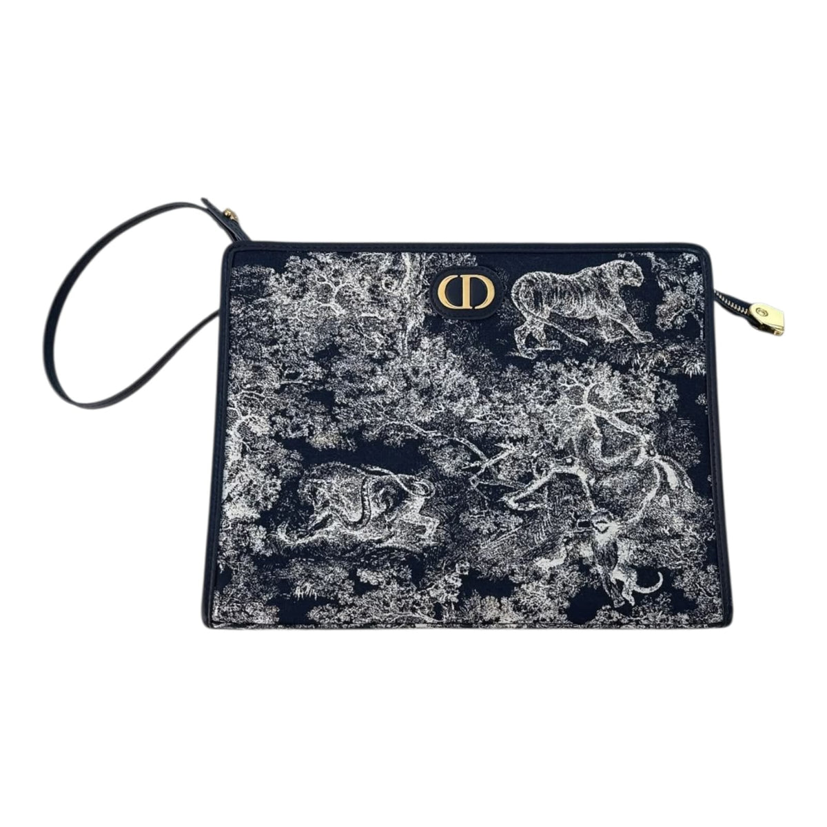 NAVY BLUE TOILE DE JOUY REVERSE JACQUARD DIOR 30 MONTAIGNE DEA POUCH